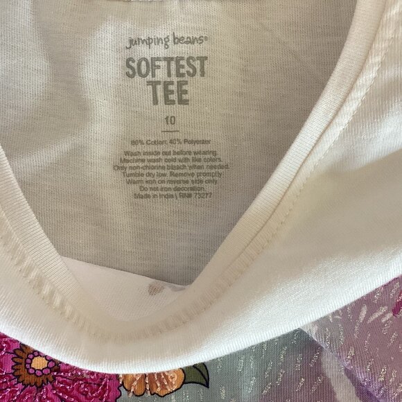 Jumping Bean Softest Tee White Shirt with Koala and Flutter Sleeves Size 10 - Picture 2 of 2